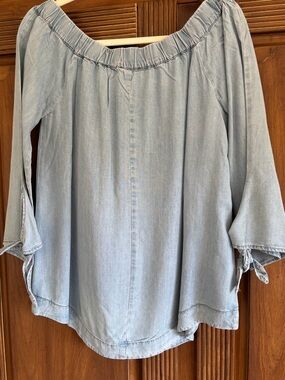 Light Wash Off-Shoulder Women's Top by Tasha Polizzi